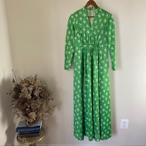 Vintage - 70s Floral Handmade Maxi Dress - Size S/M